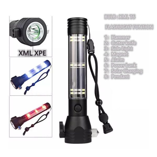 8 in 1 LED torch light solar charged – Beez Merchandise