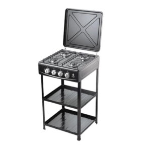 Nunix 4 gas free standing cooker with shelves
